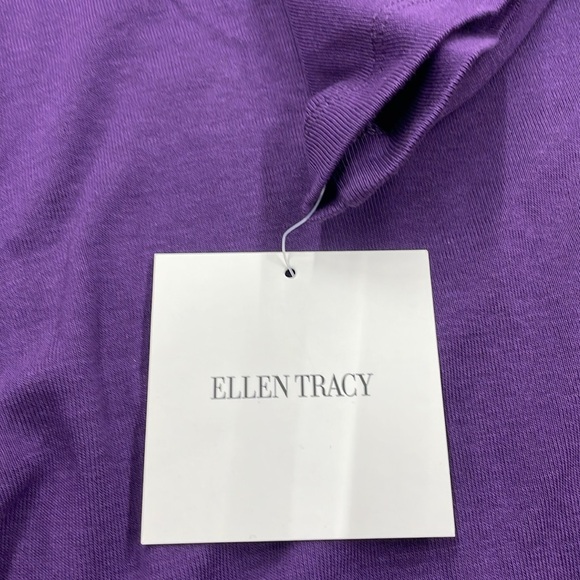 Ellen Tracy purple long sleeve tee with gold metal embellishments, size L, NWT - Picture 7 of 8